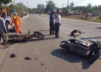 Pelajar Tabrak Motor Bawa Sekeluarga di Tapsel, 1 Tewas-4 Luka.