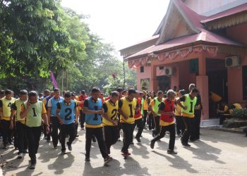 Kapolres Langkat Pantau dan Ikut Kegiatan Kesamaptaan Jasmani Berkala