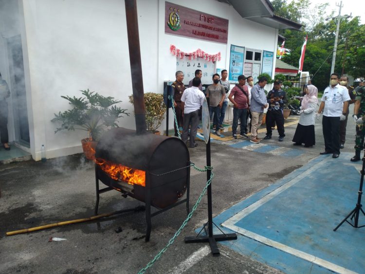 Kejaksaan Negri Asahan Gelar Pemusnahan Barang Bukti Narkoba Hasil Tangkapan