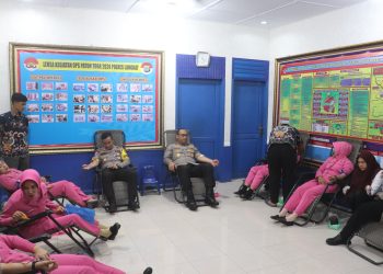 Menyambut Hari Lalu Lintas ke-69  Satlantas Mengadakan Donor Darah Bersama Kapolres Langkat