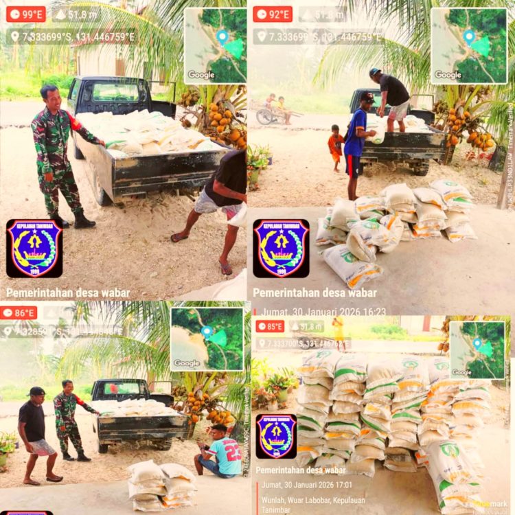Bulog Saumlaki Salurkan Bantuan Beras dan Minyak Goreng ke Wuarlabobar di Tengah Cuaca Ekstrem