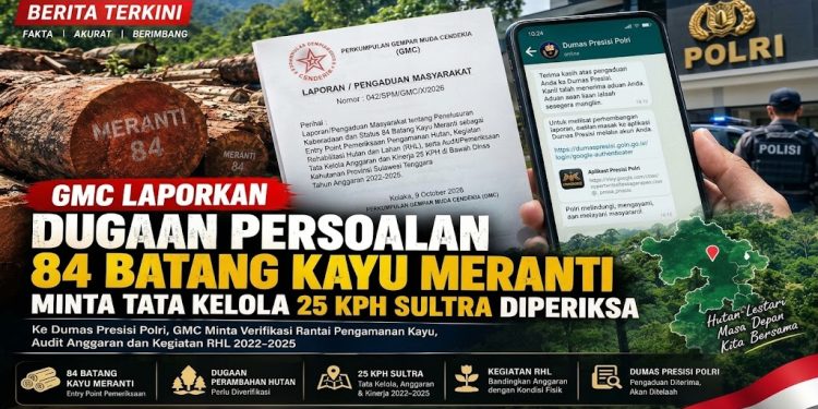 GMC Laporkan Dugaan Persoalan 84 Batang Kayu Meranti, Minta Tata Kelola 25 KPH Sultra Diperiksa